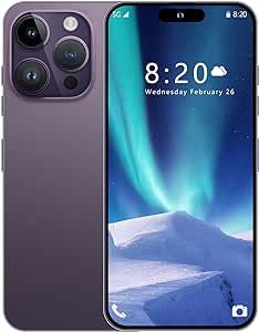 MMY P14 Pro Max 5G Unlocked Smartphone - 6GB+256GB Fully Unlocked Cell Phone for Android 13, 6.8" Unlocked Cell Phone, 6800mAh, Dual SIM/Fingerprint Lock/Face ID/GPS/48MP+108MP Dual Camera(Purple)