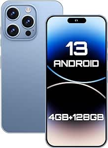 fuxinya Unlocked Cell Phones 2023 Android 13 Smartphone with Dynamic Island 6.54" HD Screen 50MP+8MP Camera 4000 mAh Long Battery 4GB+128GB 8-Core Mobile Phones Cellphone with 4G Dual SIM (Blue)