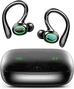 BLAST! Wireless Earbuds, 60H Playback Bluetooth 5.3 Headphones,Noise Cancelling Wireless Headphones with LED Battery Display, 4 Mics Clear Call, IPX7 Waterproof Bluetooth Earbuds for Workout Sports