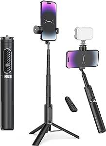 KraftGeek 33" Selfie Stick Tripod with Remote, iPhone and Android Extendable Phone Tripod, 1/4" Screw Mount for Cell Phone, Light, Camera, Anti-Shake Premium Portable Travel Phone Tripod Stand