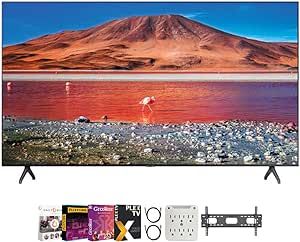 SAMSUNG UN65TU7000 65" 4K Ultra HD Smart LED TV Bundle with Premiere Movies Streaming + 30-70 Inch TV Wall Mount + 6-Outlet Surge Adapter + 2X 6FT 4K HDMI 2.0 Cable