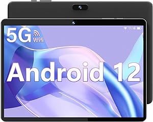 SGIN Tablet 10.1 Inch 2GB RAM+64GB ROM, Android 12 Tablet, Quad Core Processor, 1280?800 HD IPS Screen, 2.4G/5GHz WiFi, 5MP+2MP Camera, 5000mAh Battery, Bluetooth4.2, Type C, USB3.0