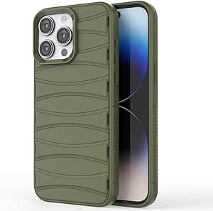BIBERCAS IP 15 Pro Case with Camera Protection,Skin-Friendly Feeling Phone Case for IP 15 Series [Shockproof,Soft, Anti-Scratch Microfiber Lining],IP Cover for Men&Women (Green
