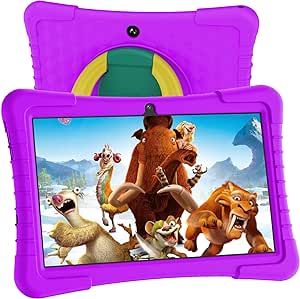 Kids Tablet, 10 inch Tablet for Kids Android 12 Tablet 2GB 64GB Toddler Tablet with 8000mAh Battery, WiFi, Bluetooth, Dual Camera, Parental Control, Google Play, Netflix, YouTube(Purple)