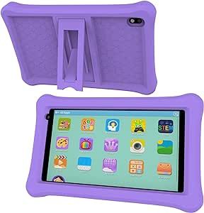 Kids Tablet 7 inch, Android 11 Tablet for Kids, 16GB Toddler Tablet with Bluetooth, IPS Screen, Parental Control, Kids Software PreInstalled, Dual Camera Shockproof Case for Education (Purple)