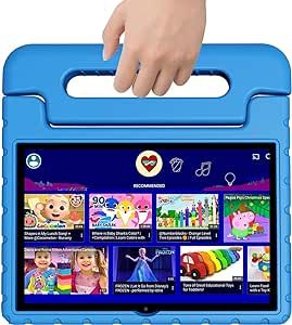 VNEIMQN Tablet for Kids, 10 Inch Kids Tablet, 4GB+64GB Android 13, 8-Core CPU, WiFi 6, 12H Battery, Parental Control 1280 * 800 HD Display Cameras, Blue