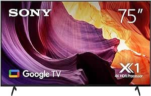 Sony 75 Inch 4K Ultra HD TV X80K Series: LED Smart Google TV with Dolby Vision HDR KD75X80K- Latest Model, Black
