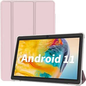 VOLENTEX Tablet 7 Inch Android 11 32GB Storage (Expandable 128GB) 2GB RAM Tablets, Quad Core Processor Tablet PC, Dual Camera, WiFi, Type C, Include Tablet Leather Case (Pink)