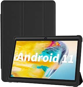 VOLENTEX Tablet 7 Inch Android 11 32GB Storage (Expandable 128GB) 2GB RAM , Quad Core Processor Tablet PC, Dual Camera, WiFi, Type C, Include Leather Case (Black)
