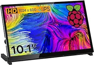 Hosyond 10.1" IPS LCD Capacitive Touch Screen HDMI Display Portable Monitor 1024X600 Built-in Dual Speakers for Raspberry Pi 4 3 2 Zero B+ Model B Xbox PS4 Windows 7/8/10