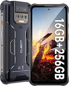 CUBOT KingKong Power(2023)Rugged Smartphone Unlocked -16GB RAM+256GB ROM(1TB Expandable),10600mAh Battery(33W),6.5" FHD+ Display,48MP+20MP Night Vision,Android 13 Cellphone with Flashlight,NFC (Black)